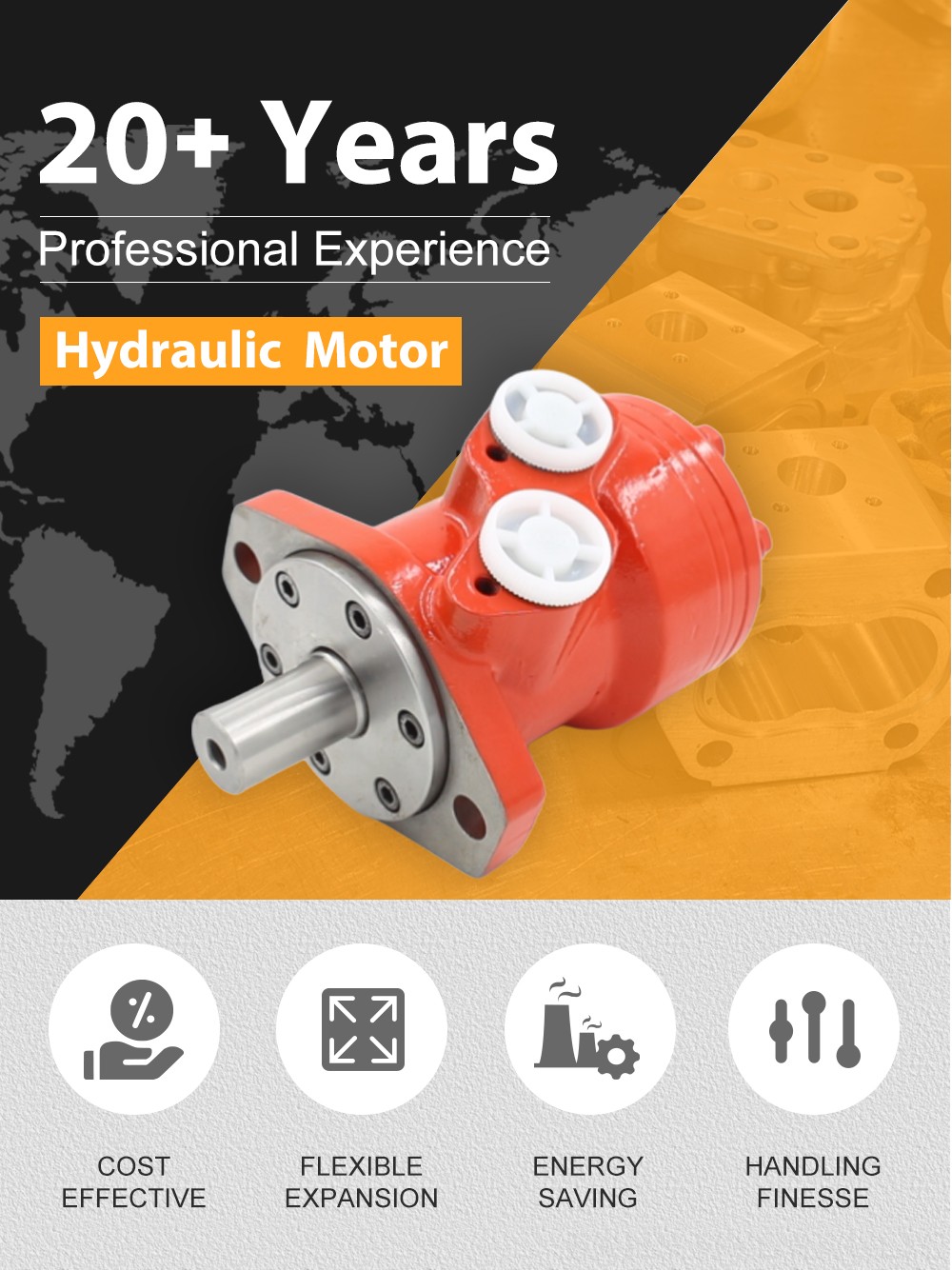 BMR_Cycloid Hydraulic Motor-3 80 cc/r 53 Lpm Hydraulic Motor detailed image